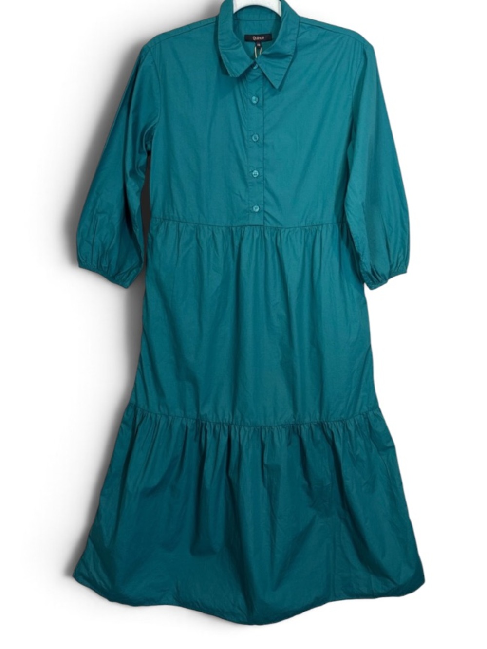 Quince Organic Poplin Midi Dress Tunic Ocean Green NEW